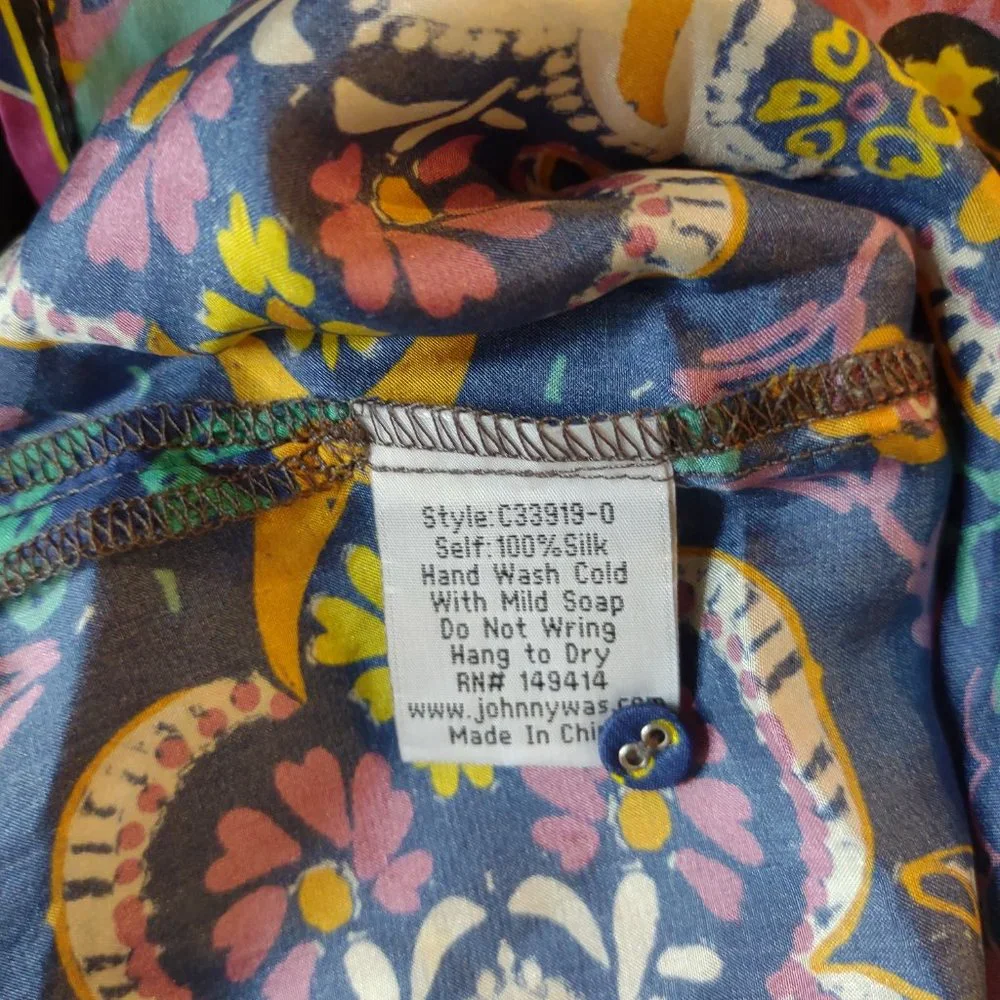 Johnny Was Multicolor Paisley Maxi Dress - Purple, Blue, Pink, Green - Picture 7 of 10
